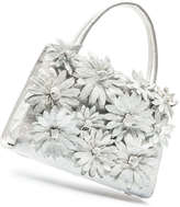 Thumbnail for your product : Nancy Gonzalez Crocodile Flower Small Top Handle Bag, White
