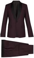 Thumbnail for your product : Prada Contrast Panel Single Breasted Mohair Blend Suit - Mens - Burgundy