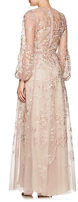 J. Mendel Women's Floral-Embroidered Silk Tulle Gown