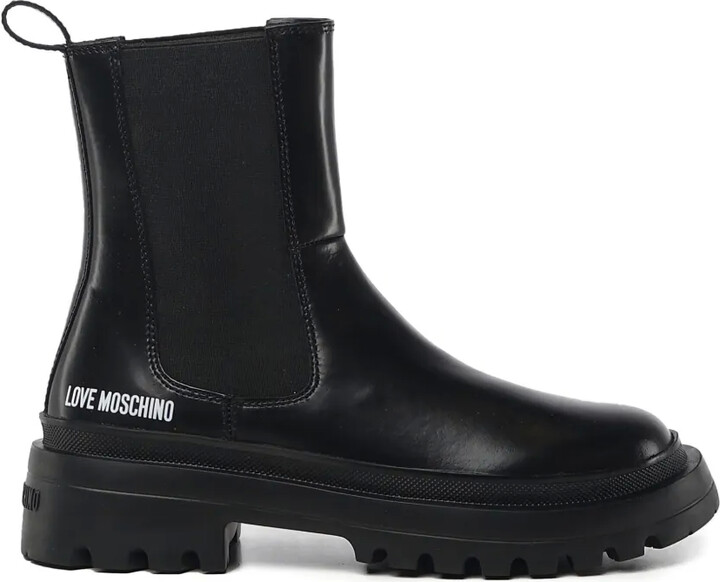 Love Moschino Elastic-Panel Lug Sole Boots