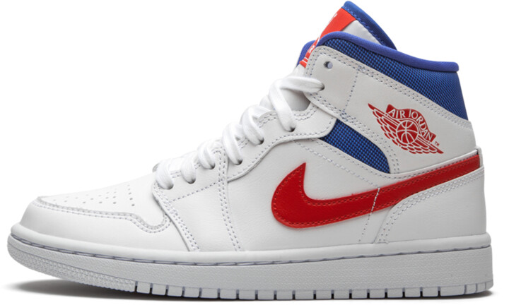 jordan red white and blue shoes