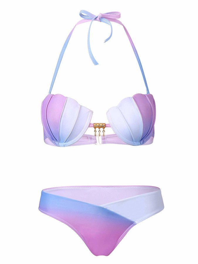 dPois Women's Seashell Mermaid Cosplay Swimwear Underwire Bikini Bra ...