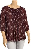 Thumbnail for your product : Old Navy Women's Plus Patterned Crinkle-Chiffon Tops