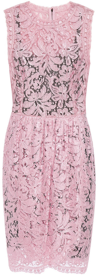 dolce gabbana pink lace dress