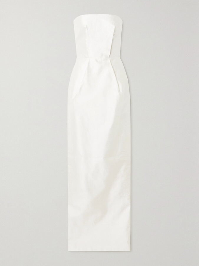 Rasario Strapless Duchesse Silk-satin Gown - White