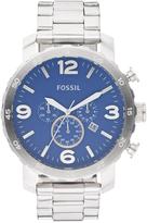 Thumbnail for your product : Fossil Mens Nate Chronograph Blue Face Oversized Stainless Steel Bracelet Watch