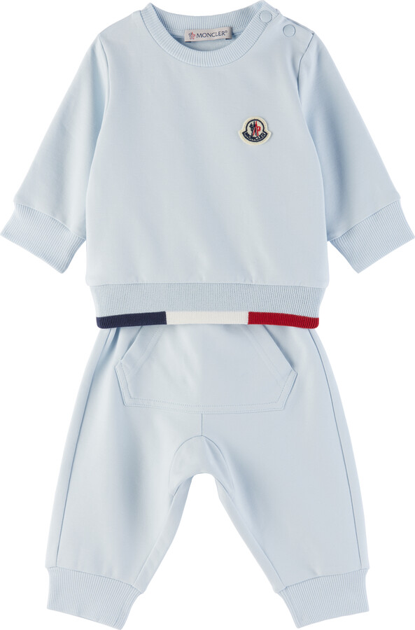 Moncler Enfant Baby Blue Logo Sweatsuit