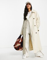 stone coloured mac coat