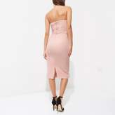 Thumbnail for your product : River Island Womens Light beige twist bandeau bodycon dress