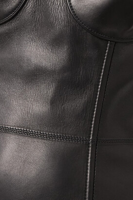 Valentino Strapless Leather Midi Dress - Black