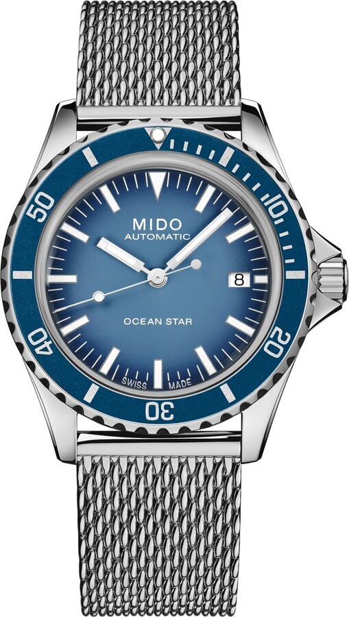 MIDO Unisex Swiss Automatic Ocean Star Tribute Stainless Steel Mesh Bracelet Watch 41mm