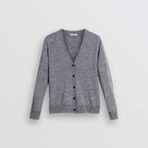 Thumbnail for your product : Burberry Check Detail Merino Wool Cardigan