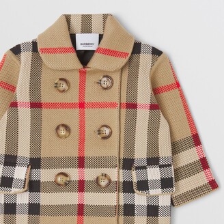 Burberry Check Wool Blend Jacquard Coat