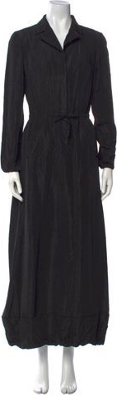 Kenzo Shirtdress Vintage Black Long Sleeve with Collar