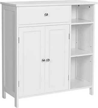 Red Barrel Studio Freestanding Storage Cabinet with Drawer 3 Open Compartments Adjustable Shelves
