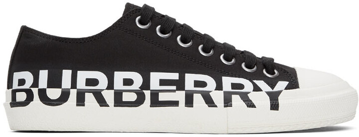 Burberry Black & White Larkhall M Logo Sneakers - ShopStyle