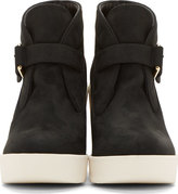 Thumbnail for your product : Stella McCartney Black Faux-Suede Buckle Platform Ankle Boots