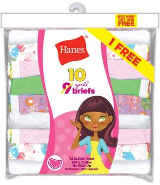 Hanes Girls` ComfortSoft 10-Pack No Ride Up Briefs