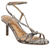 Thumbnail for your product : Sam Edelman Pippa Ankle-Wrap Snakeskin-Embossed Leather Sandals