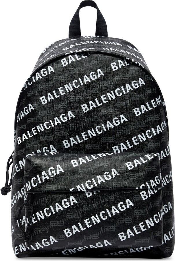 Balenciaga Signature Bb-logo Coated-canvas Tote Bag in Black for