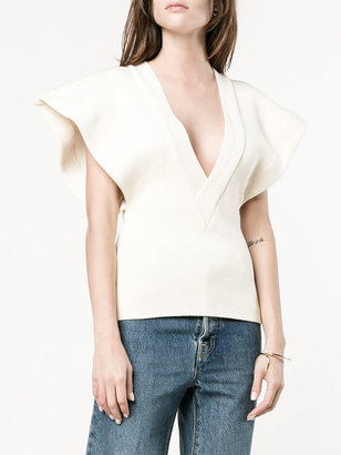 Jacquemus V-Neck Knitted Top with Flared Sleeves