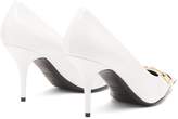 Thumbnail for your product : Balenciaga Bb Logo Point Toe Patent Leather Pumps - Womens - White