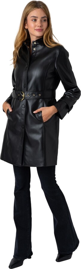 Via Spiga Women's Snap Front Tie Belt Jacket
