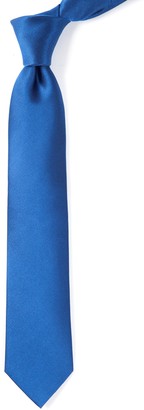Tie Bar Grosgrain Solid Classic Blue Tie