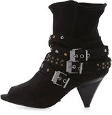 Thumbnail for your product : Schutz Studded-Strap Peep-Toe Bootie, Black