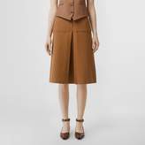 Thumbnail for your product : Burberry Box Pleat Detail Cotton A-line Skirt