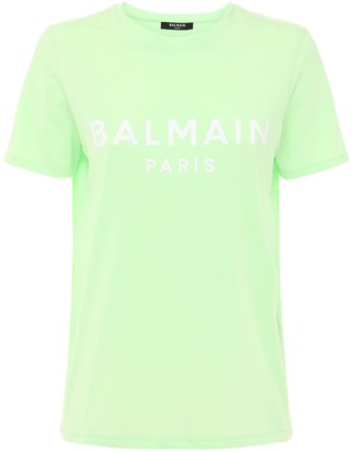 Balmain Logo Printed Cotton Jersey T-shirt