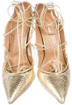 Thumbnail for your product : DSQUARED2 Metallic Embossed Leather Pointed-Toe Pumps