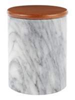 Linea Large marble jar with wood lid