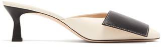 Wandler Isa Panelled Leather Mules - Womens - Black White Wandler Isa Panelled Leather Mules - Womens - Black White