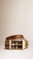 Thumbnail for your product : Burberry Reversible Horseferry Check And Leather Belt