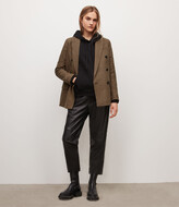 Thumbnail for your product : AllSaints Astrid Puppytooth Blazer | Size 2 | Brown Black