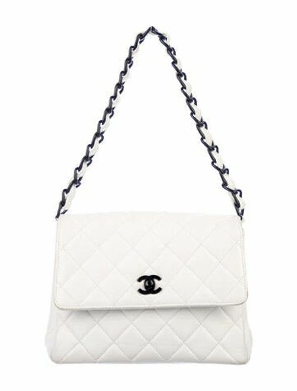 Chanel Vintage Quilted CC Flap Bag White ShopStyle