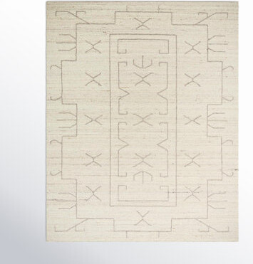 Kelly Clarkson Home Rectangle Geometric Hand Woven Flatweave Wool Area Rug in Pearl