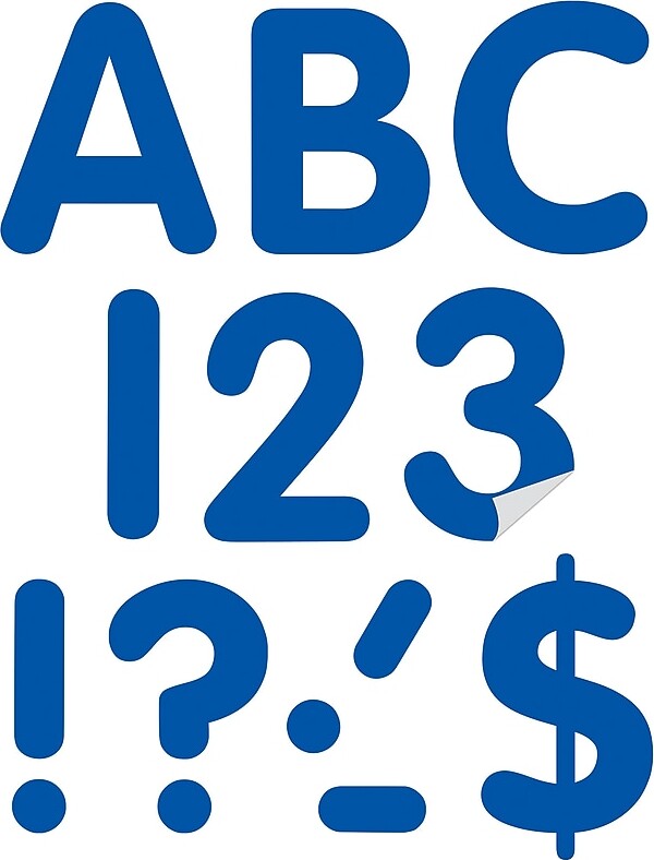 Teacher Created Resources 4" Self-Adhesive Letters and Numbers, Blue, 108/Pack (TCR9642)