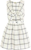 Thumbnail for your product : MAISON KITSUNÉ Liba Knotted-Front Checked Cotton-Poplin Mini Dress