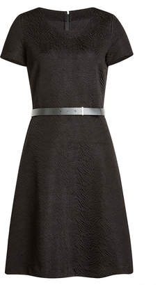 HUGO Textured Dress with Leather Belt