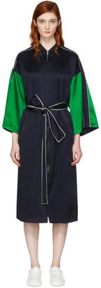 Opening Ceremony Reversible Navy Silk Kimono Robe Coat