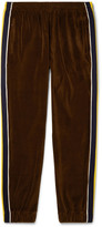 Thumbnail for your product : Gucci Tapered Webbing-Trimmed Velvet Track Pants