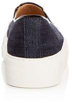 Thumbnail for your product : Charlotte Olympia Women's Kitty Embroidered Denim Platform Slip-On Sneakers