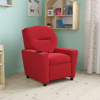 Lancaster Home Contemporary Kids Recliner with Cup Holder