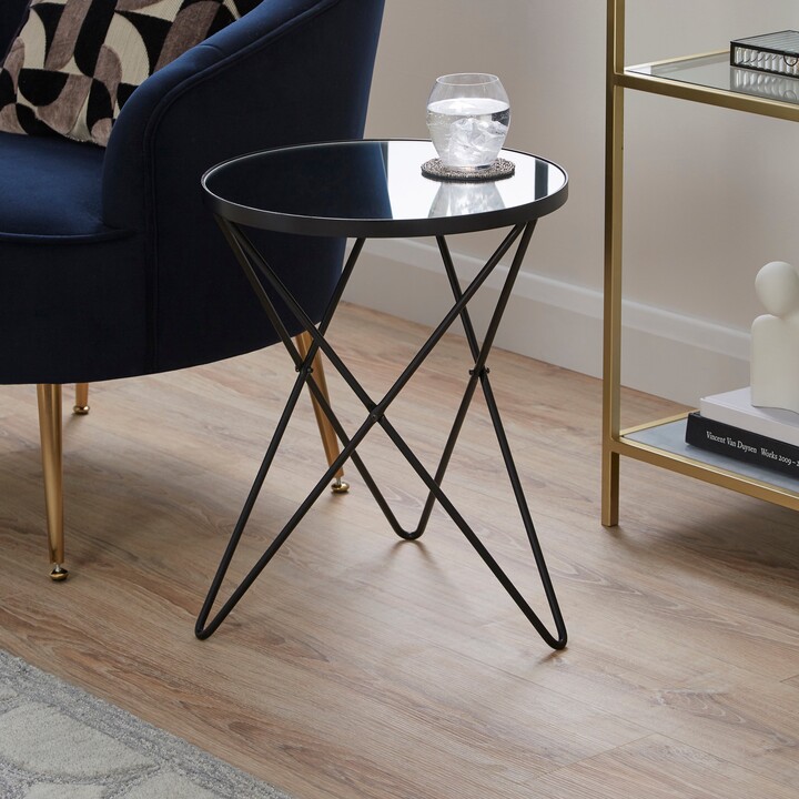 Dunelm Zoey Black Mirror Top Side Table Gold ShopStyle