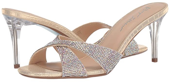 blue by betsey johnson embellished flat wedding mules