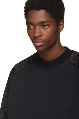 Versace Black Oversize Quilted Shoulders Sweatshirt