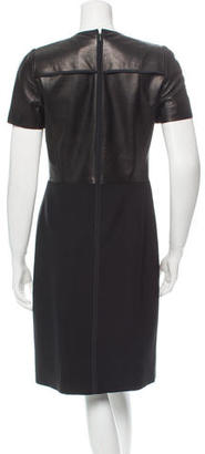 Reed Krakoff Leather-Accented Wool Dress