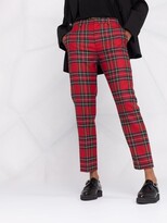 Thumbnail for your product : RED Valentino Tartan Cropped Tailored Trousers